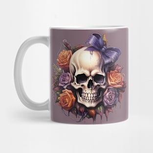 Halloween Skull bow roses Mug